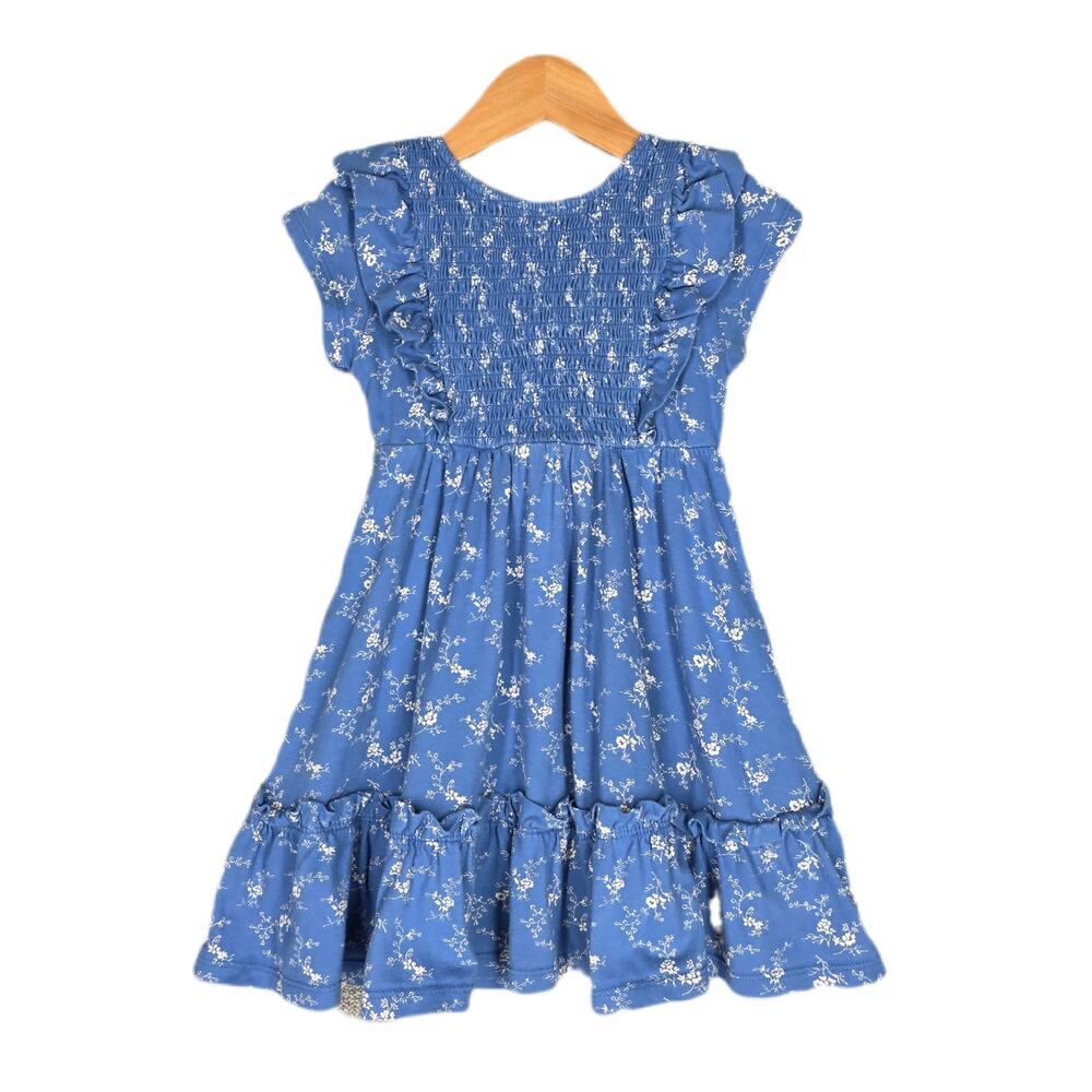 POLO RALPH LAUREN GIRLS FLORAL DRESS – SIZE 3 – RUFFLE SLEEVES – 100% COTTON